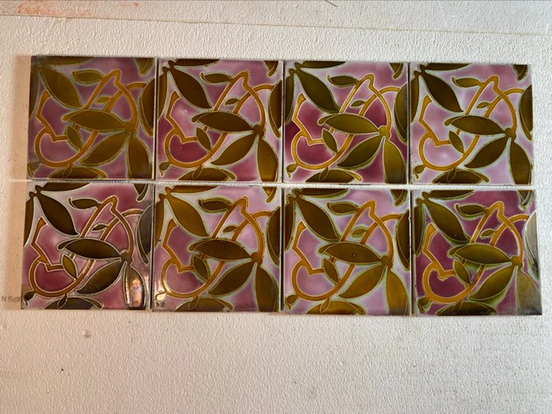 Art Nouveau Tile (8) - Art Nouveau - 1900-1910 - Boch La Louvière 8 tiles