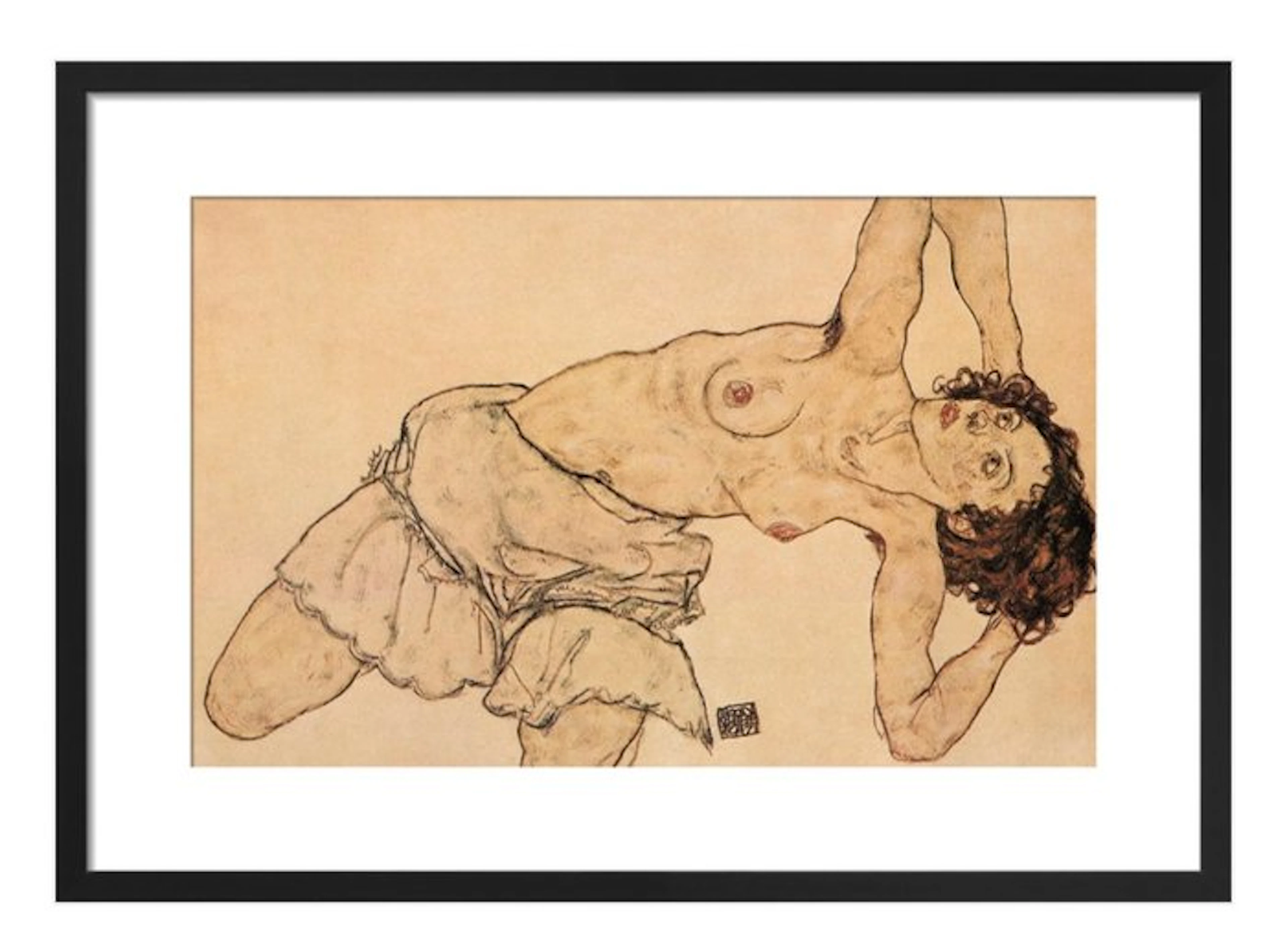 Egon Schiele - "Kneeling Half-undressed Woman