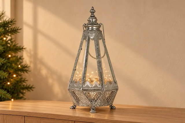 Lantern - Glass, Metal - 64 cm!