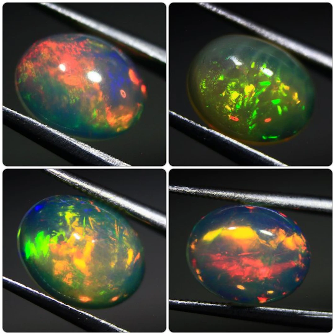 Carat 6.60 Natural Ethiopian Opals Cabochon - Height: 10...