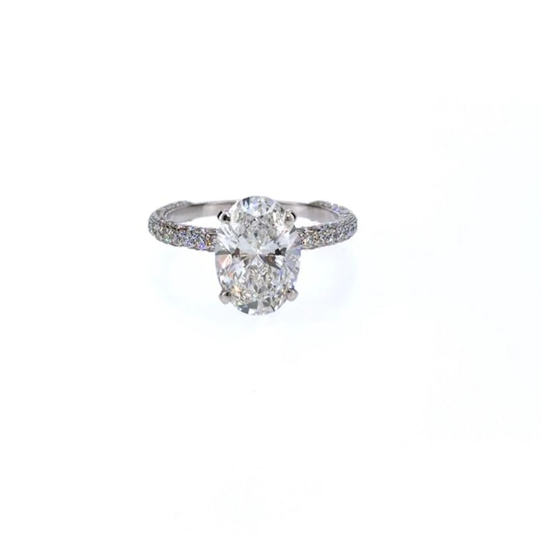 Ring - 18 kt. White gold - 4.04ct. tw. Diamond (Lab-grown) - Diamond