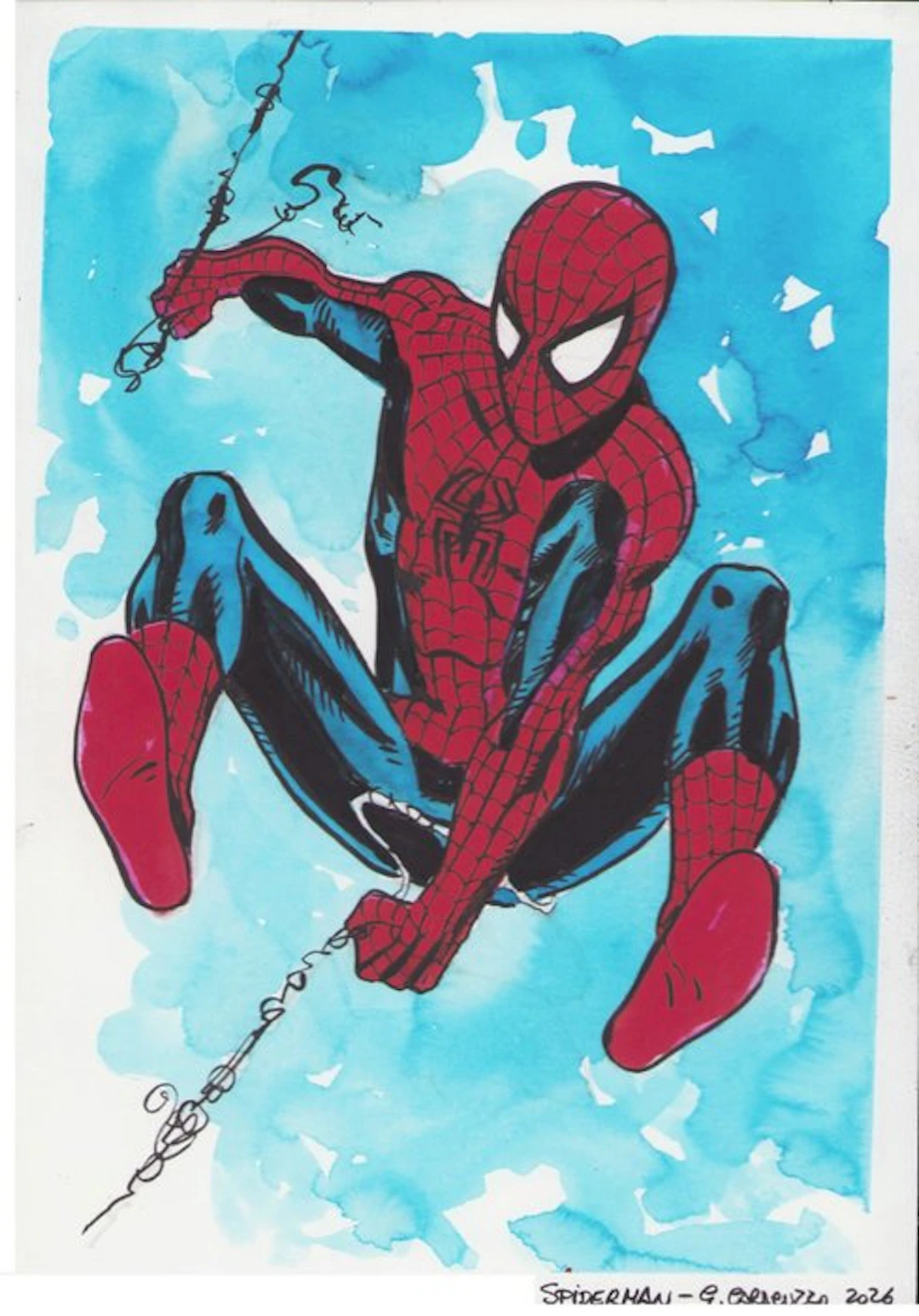 Caracuzzo, Giancarlo - 1 Original colour drawing - Spiderman - 2026
