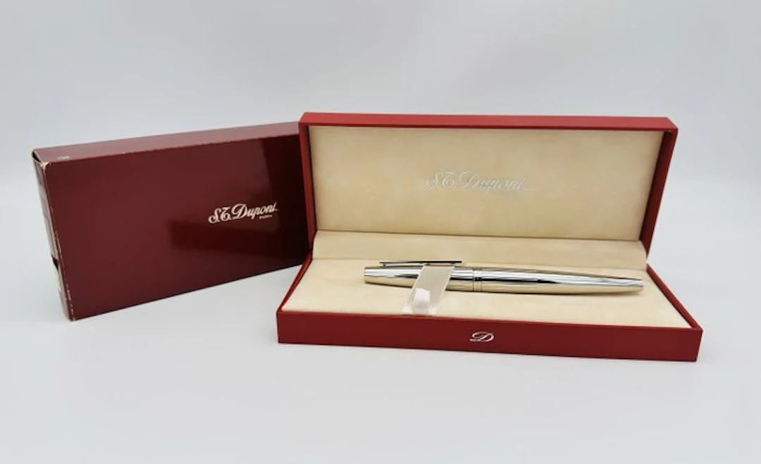 S.T. Dupont - Ellipsis – Silver Plated – *With box & Documents* - Fountain pen