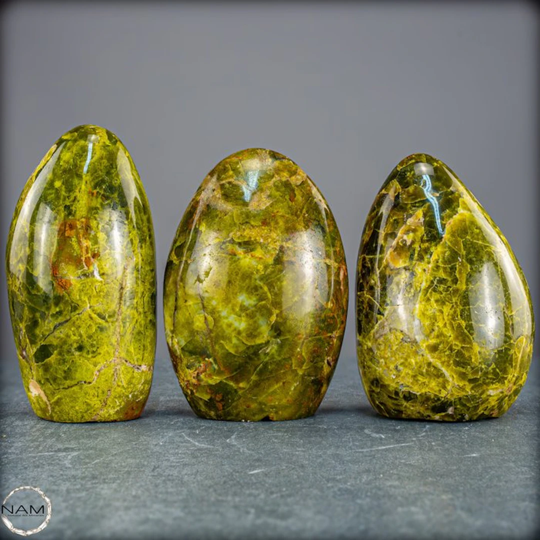 Green opal freeform set – luminous natural artworks in...