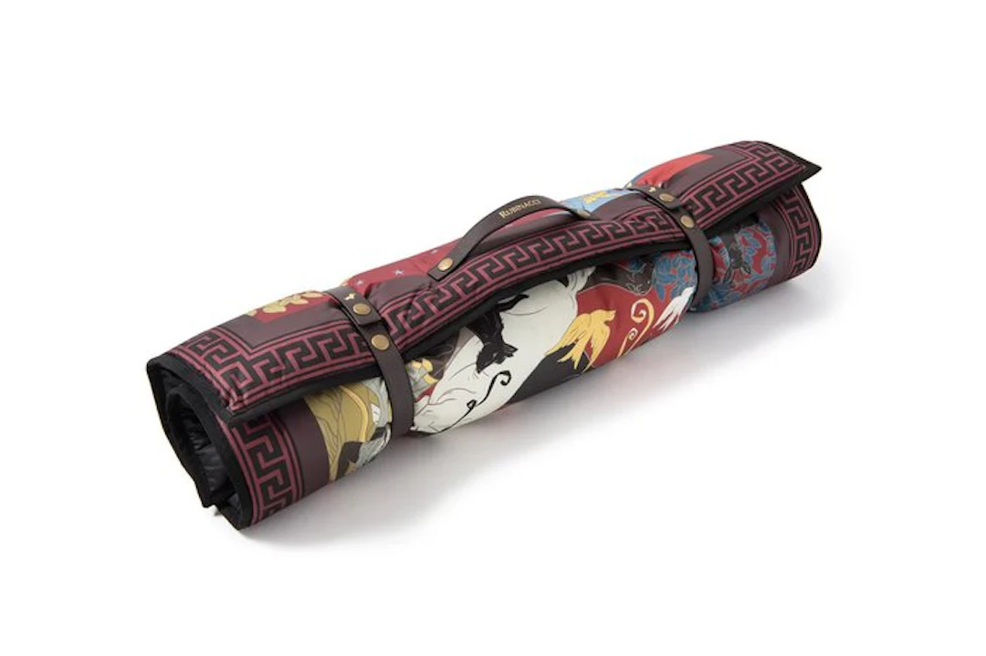 POLDO X RUBINACCI Red Portable Bed + Leather 70 x 50 cm - Pet accessory