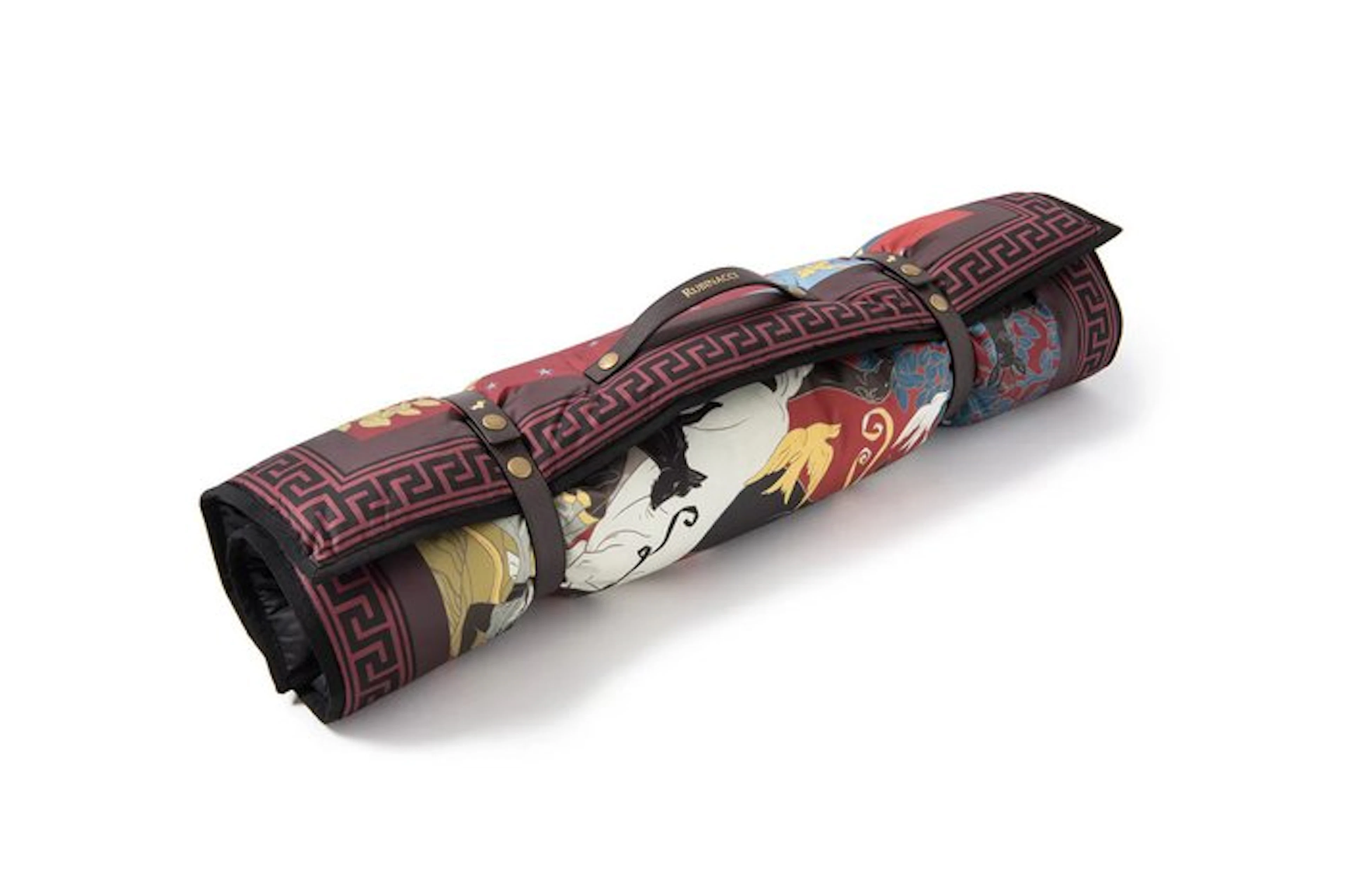 POLDO X RUBINACCI Red Portable Bed + Leather 70 x 50 cm - Pet accessory
