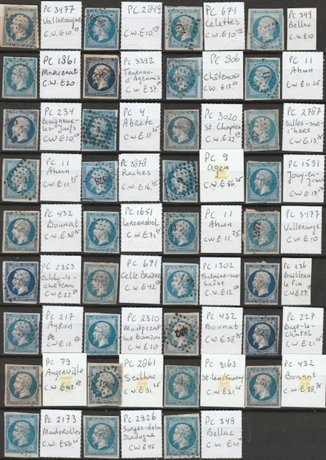 France 1871/1876 - France – Napoleon III – 47 imperforate...