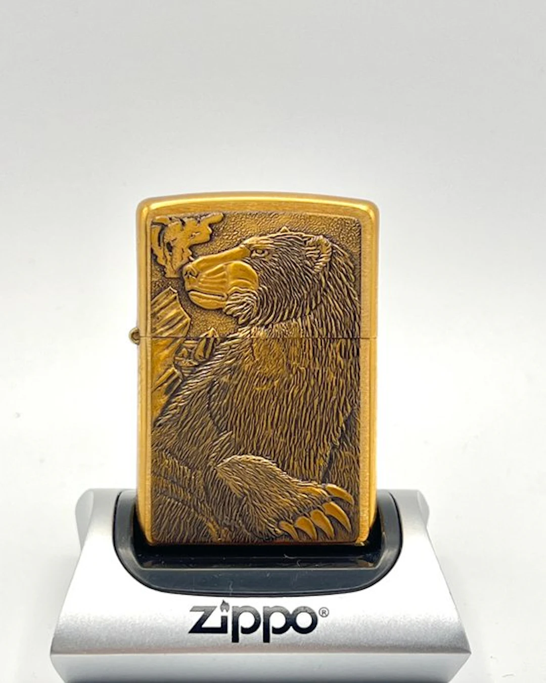 Zippo - Zippo "Grizzly Bear" Barret Smythe Brass Emblem...