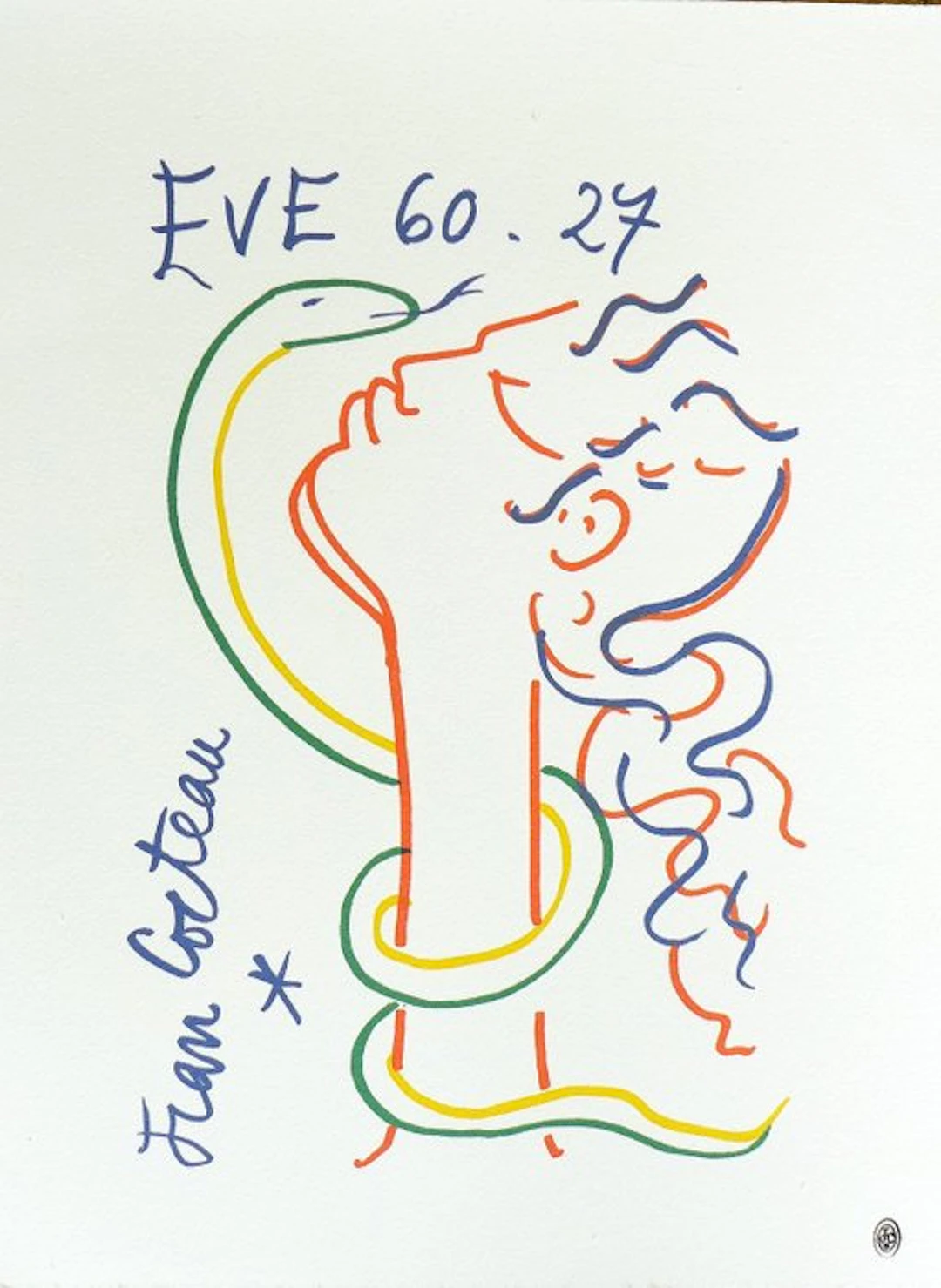 Jean Cocteau (1889-1963) - Eve et le serpent