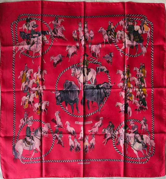 Hermès - LA CAMARGUE by Lamotte. 1961 - Foulard
