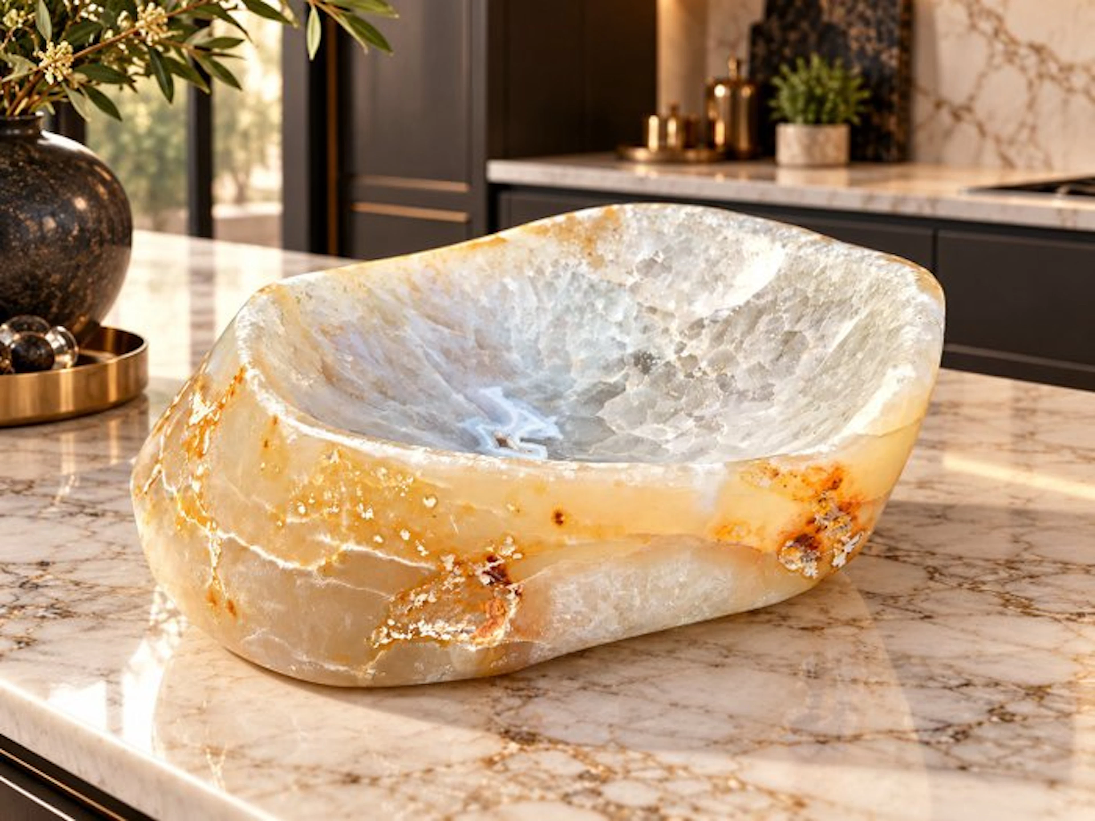 Fruit bowl - Agate - XL Crystal Agate Bowl