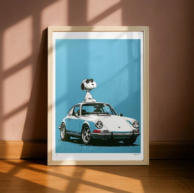 EGO - Snoopy’s Blue Horizon – 1/5 Signée COA – 40 × 60 cm