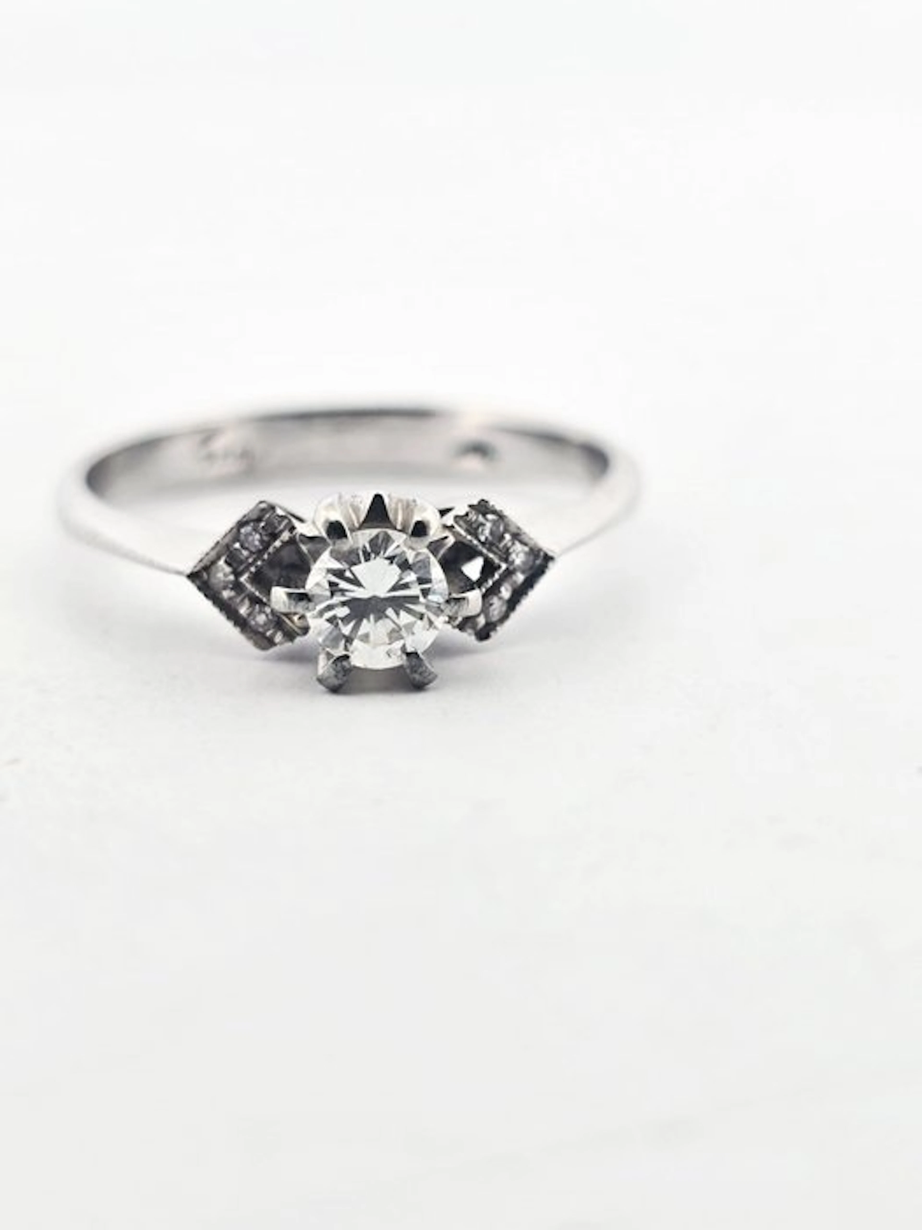 Ring - 18 kt. White gold - 0.39ct. tw. Diamond (Natural) - Diamond