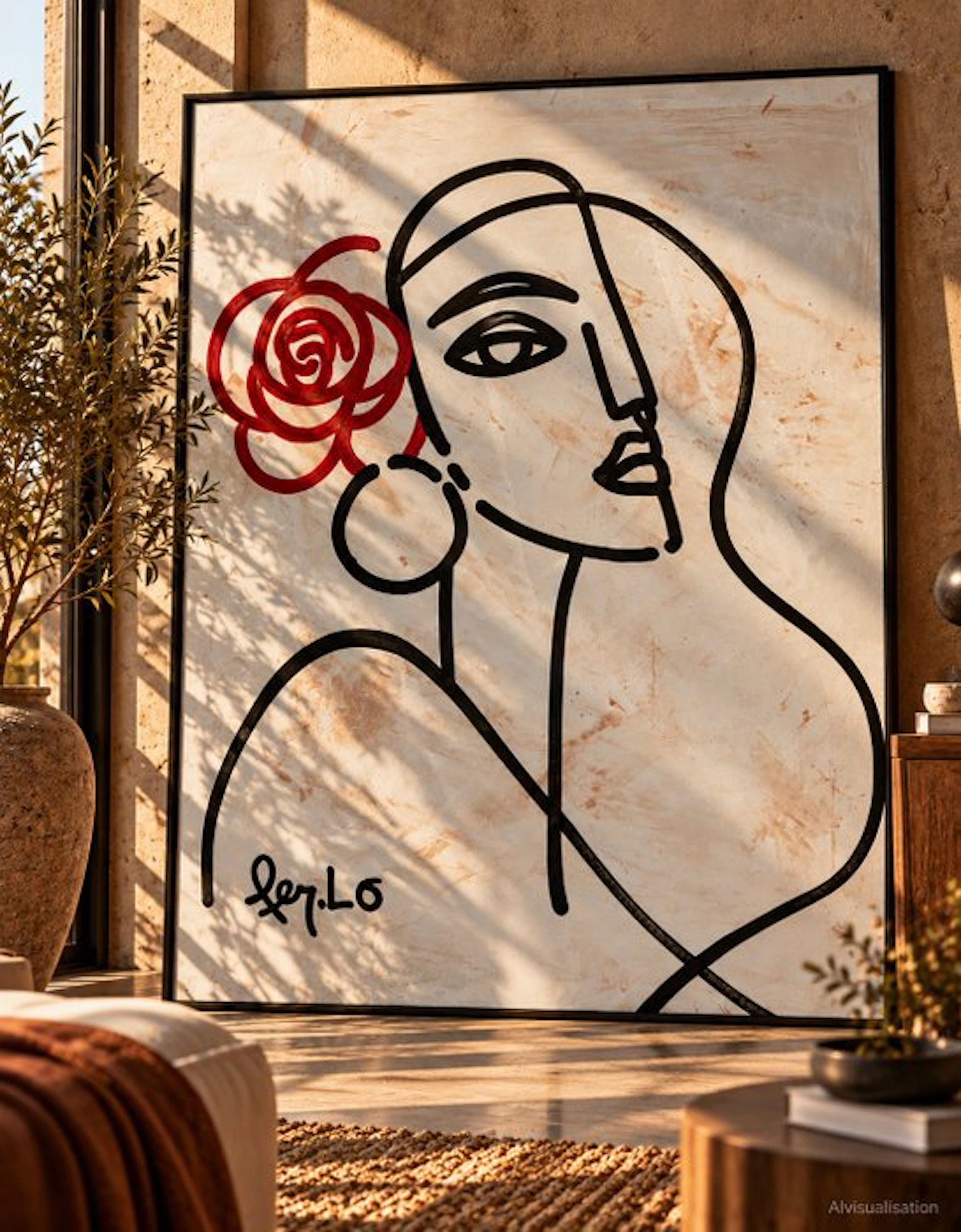 Claudia Fer.Lo - The Rose Within - Acrylic on canvas 100 x 80 cm "XL"