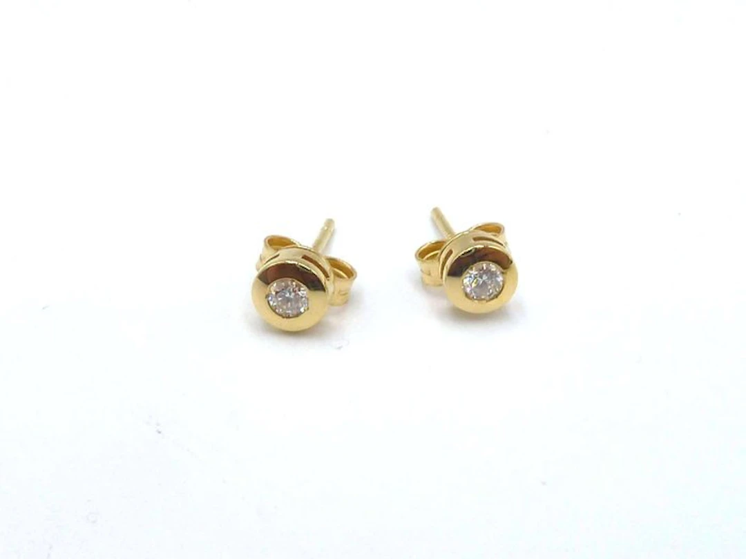 Earrings - 18 kt. Yellow gold Diamond (Natural)
