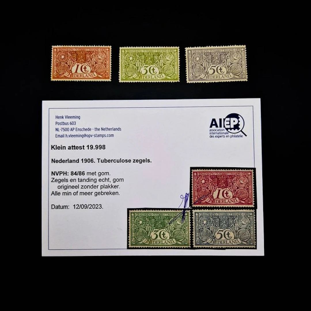 Netherlands 1906 - Tuberculosis series 1c through 5c complete