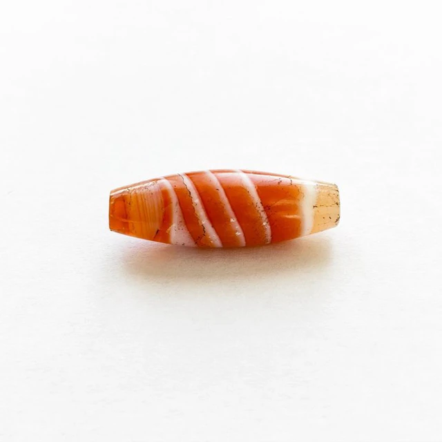 Silk Road,Central Asian Natural Banded Agate Striped Bead Talisman - 29 mm