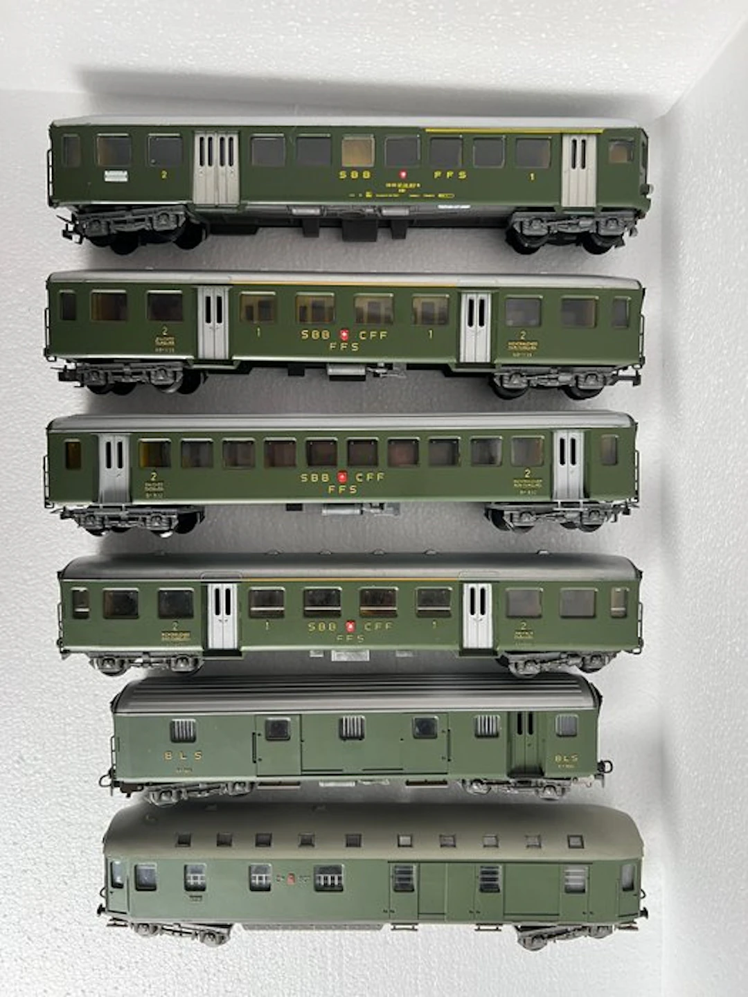 Kleinbahn H0 - Model train (6) - Set of 6 green passenger coaches in H0 scale