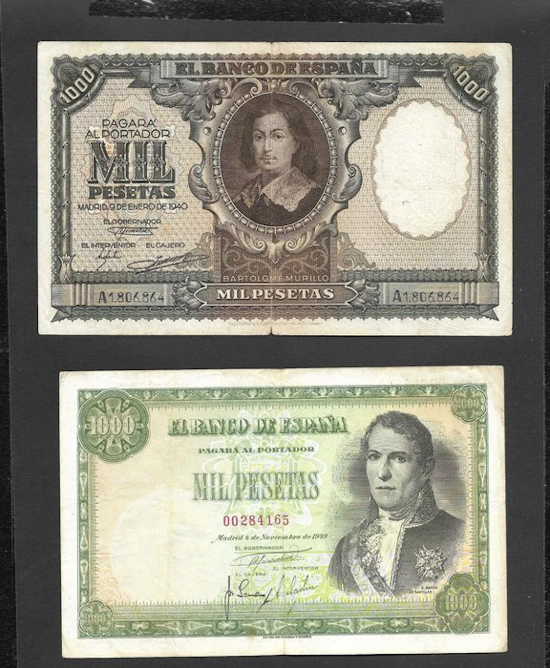 Spain. - 2 x 1000 Pesetas - 1940/1949