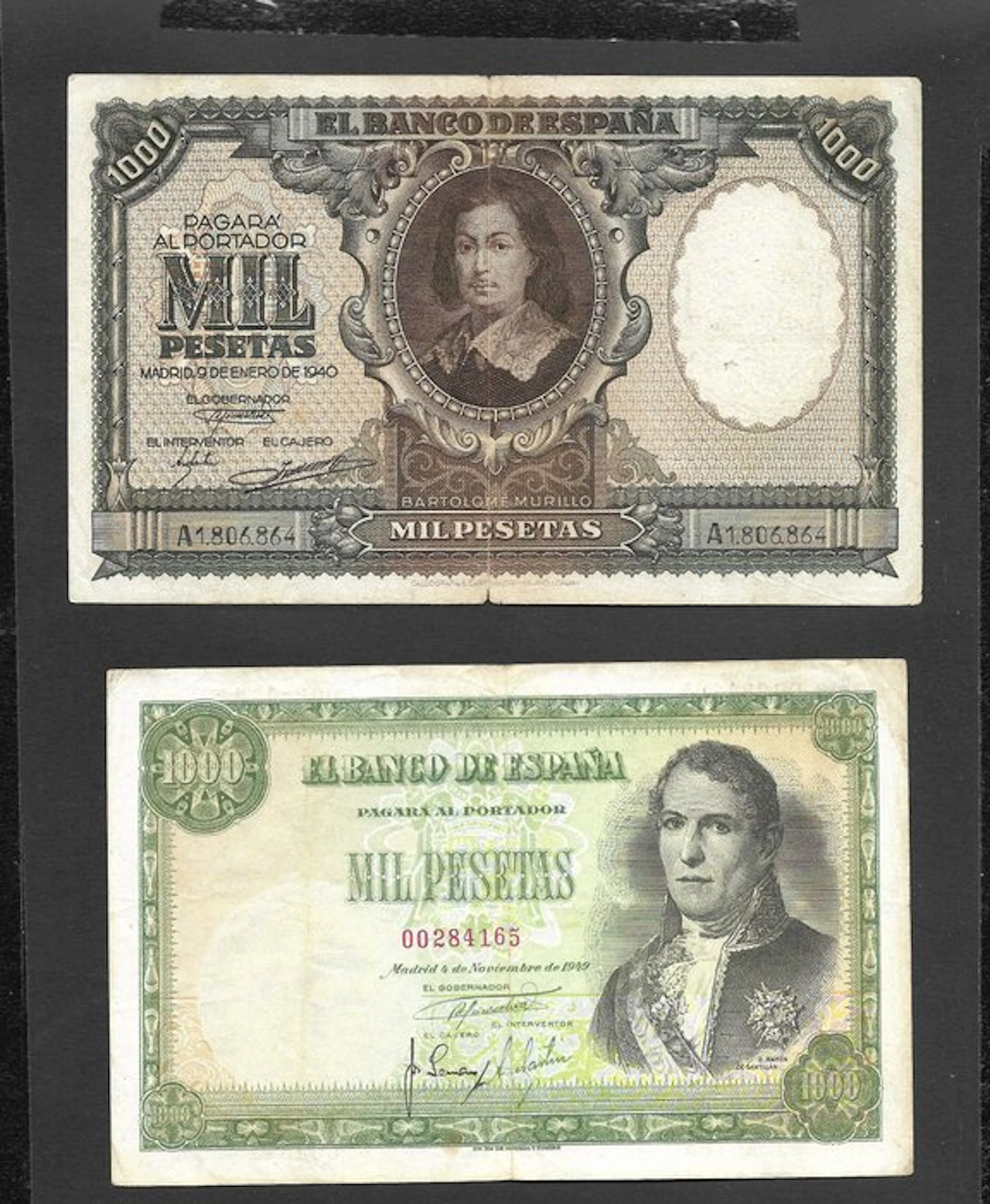 Spain. - 2 x 1000 Pesetas - 1940/1949