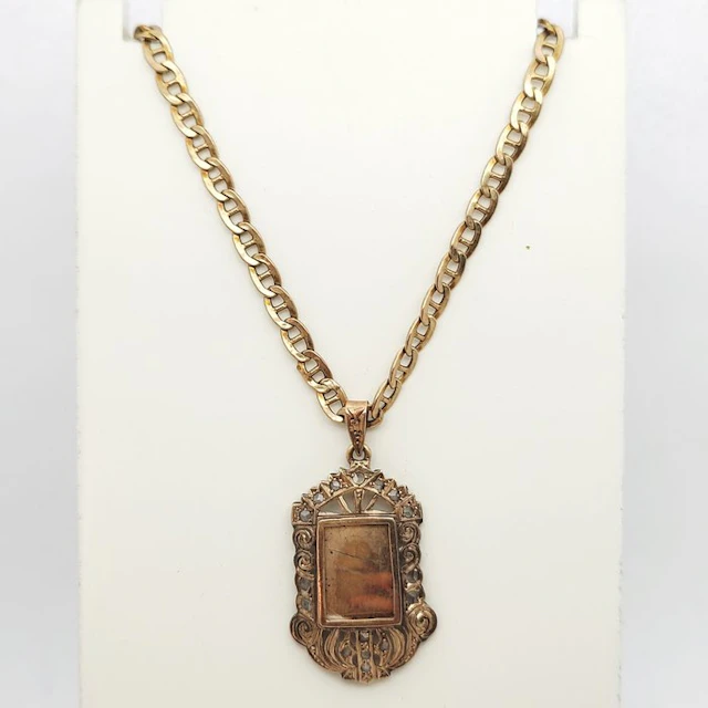 Necklace with pendant - 18 kt. Yellow gold - 0.20ct. tw. Diamond (Natural)