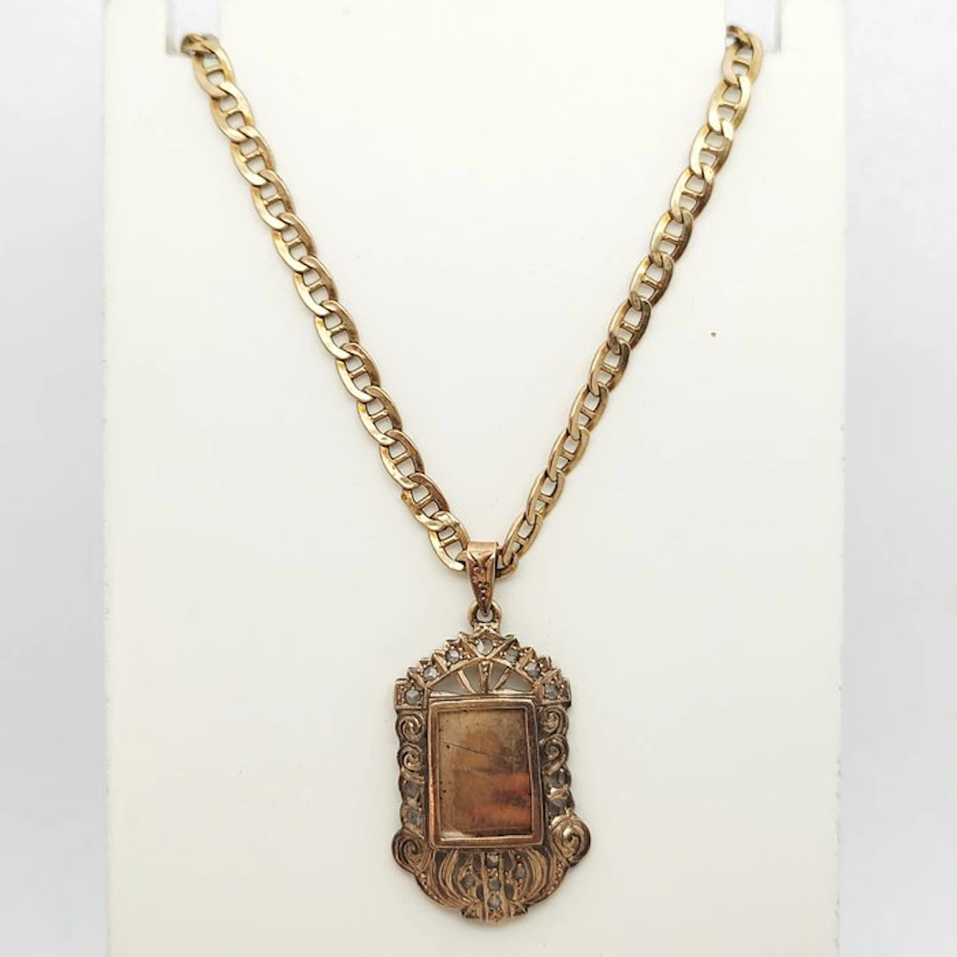Necklace with pendant - 18 kt. Yellow gold - 0.20ct. tw. Diamond (Natural)