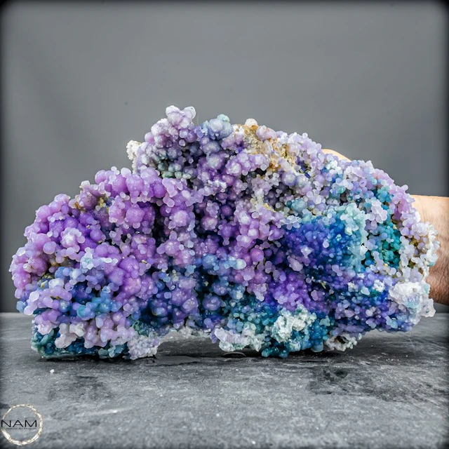 Grape Agate Sculpture – Filigree Natural Work of Art with...