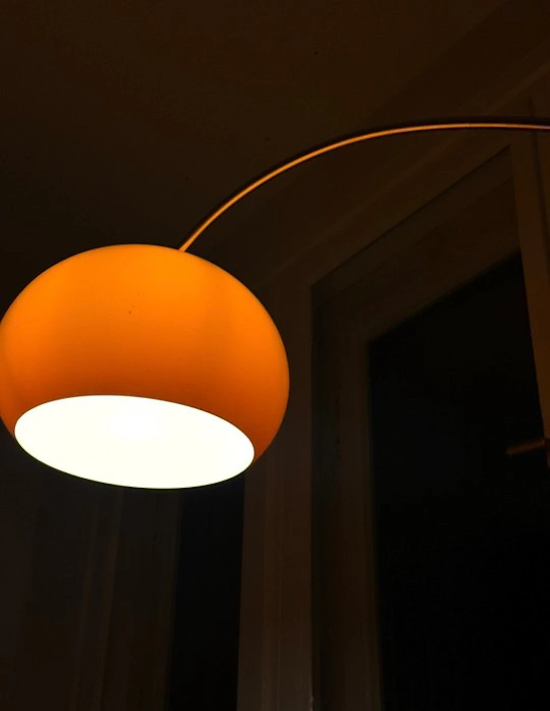 Arched floor lamp - Aluminium, Plastic, Metal - Vintage Space-Age lamp