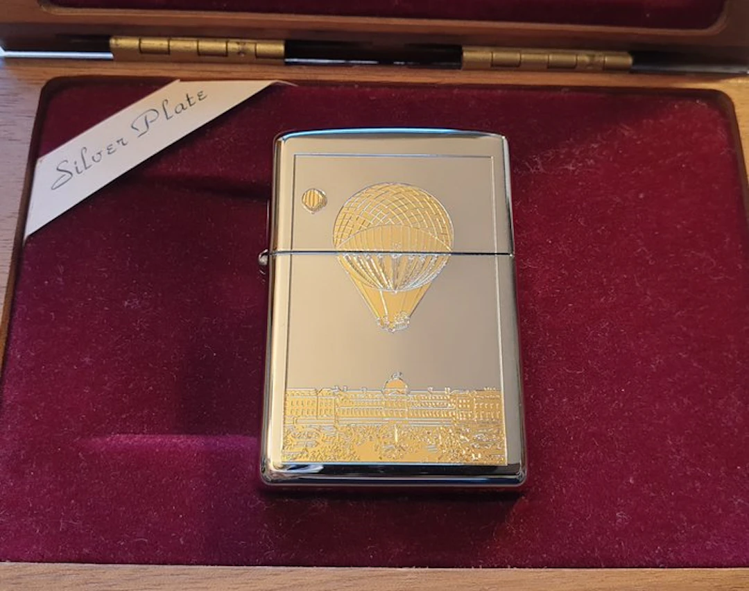Zippo - Balloon Limited Edition - Lighter - Silver Plate & Gold Inlay