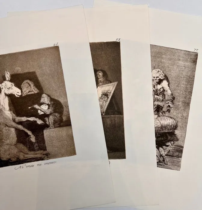 Francisco De Goya (1746-1828) - Three prints - Caprichos Blatt #41, #55, #77