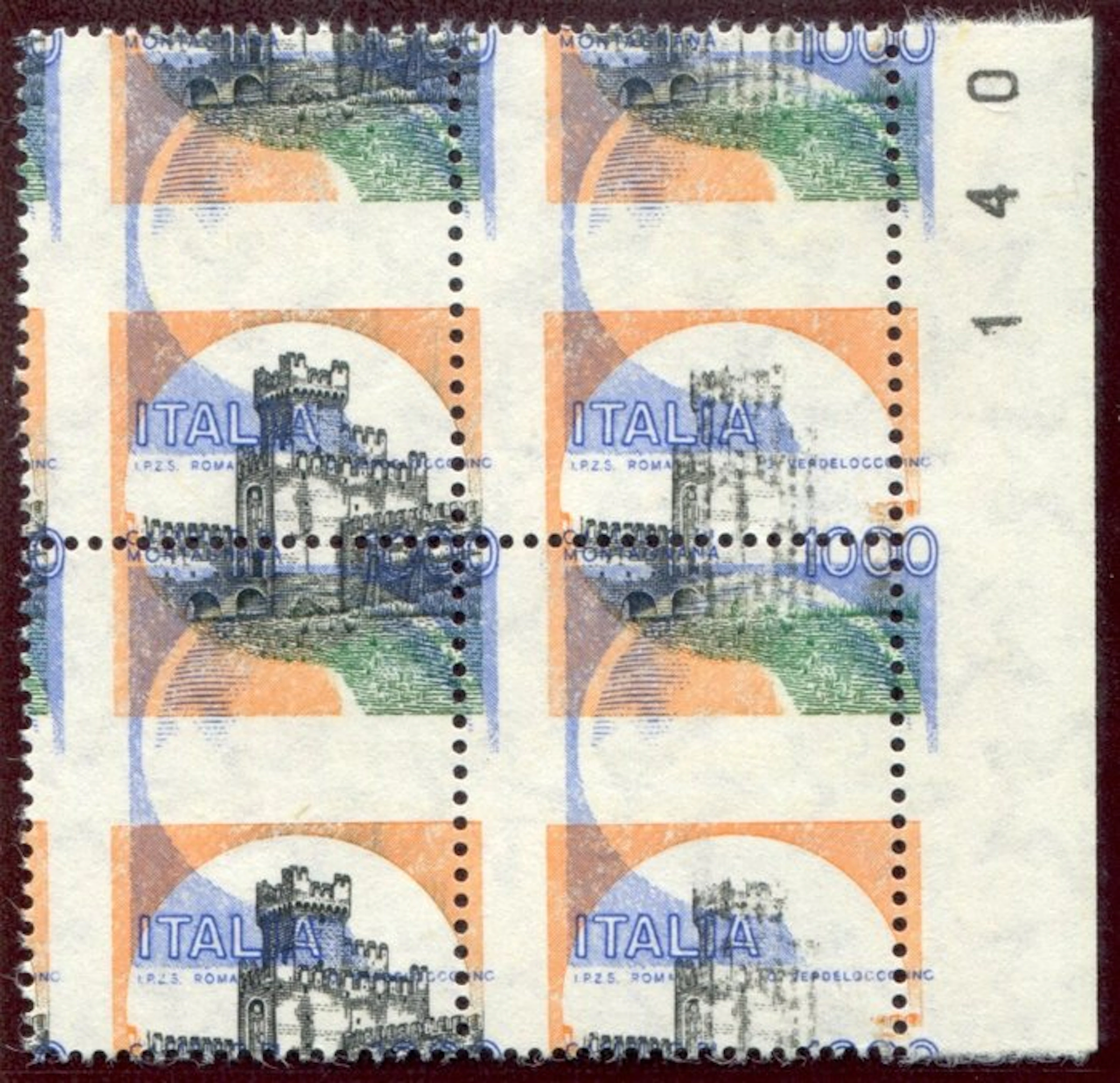 Italian Republic 1980 - Castelli 1000-lire Montagnana...