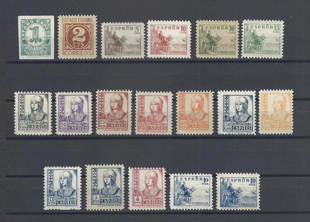 Spain 1937/1940 - Isabel and Cid—completes 18 values - Edifil nº 814/31
