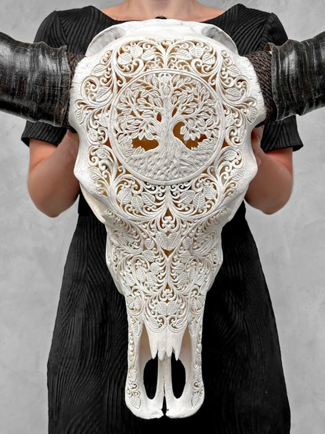 NO RESERVE PRICE- C - Authentic Hand-carved White Water...