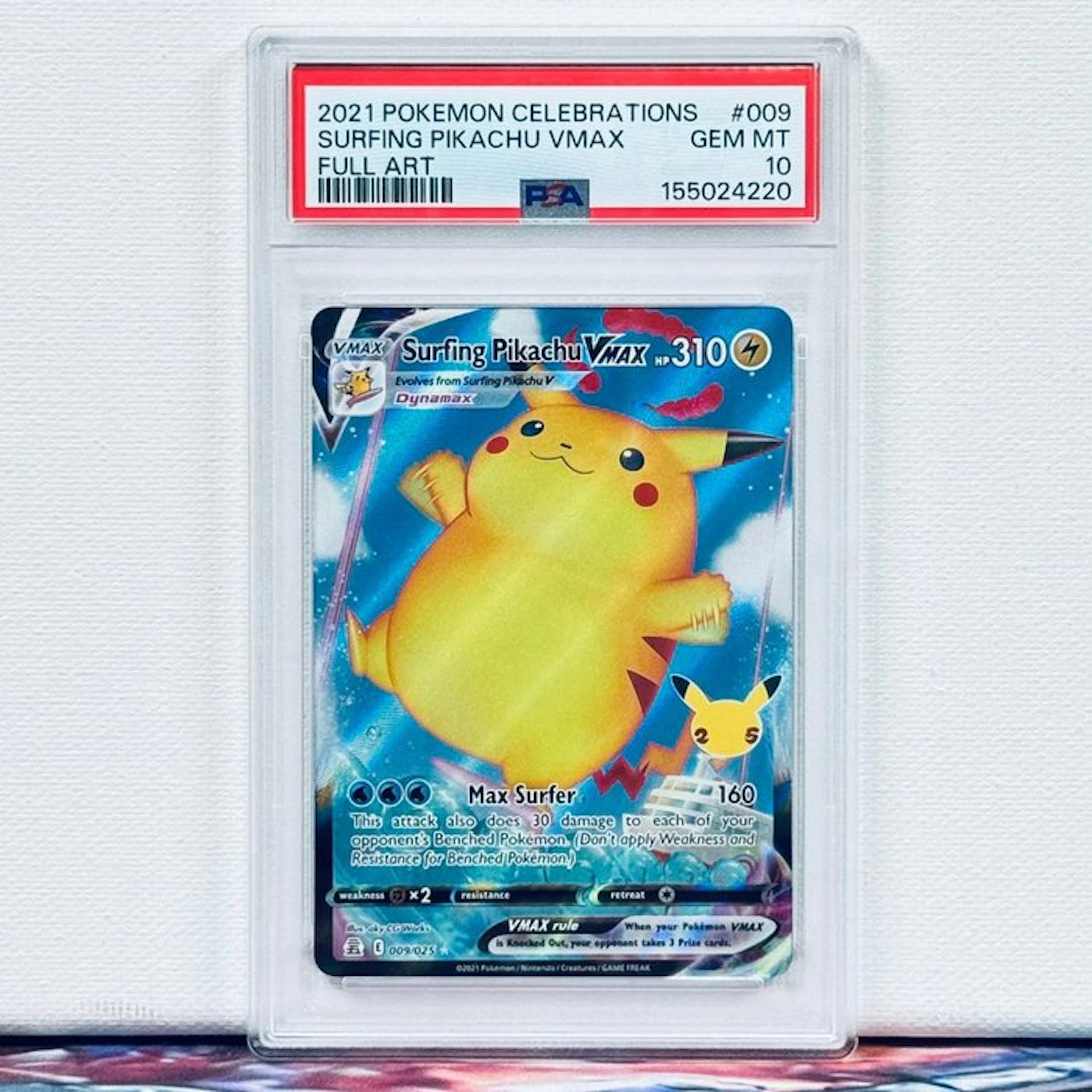 Pokémon Graded card - Surfing Pikachu VMAX #009 2021...