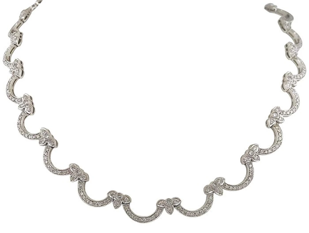 Necklace - 18 kt. White gold Diamond (Natural)