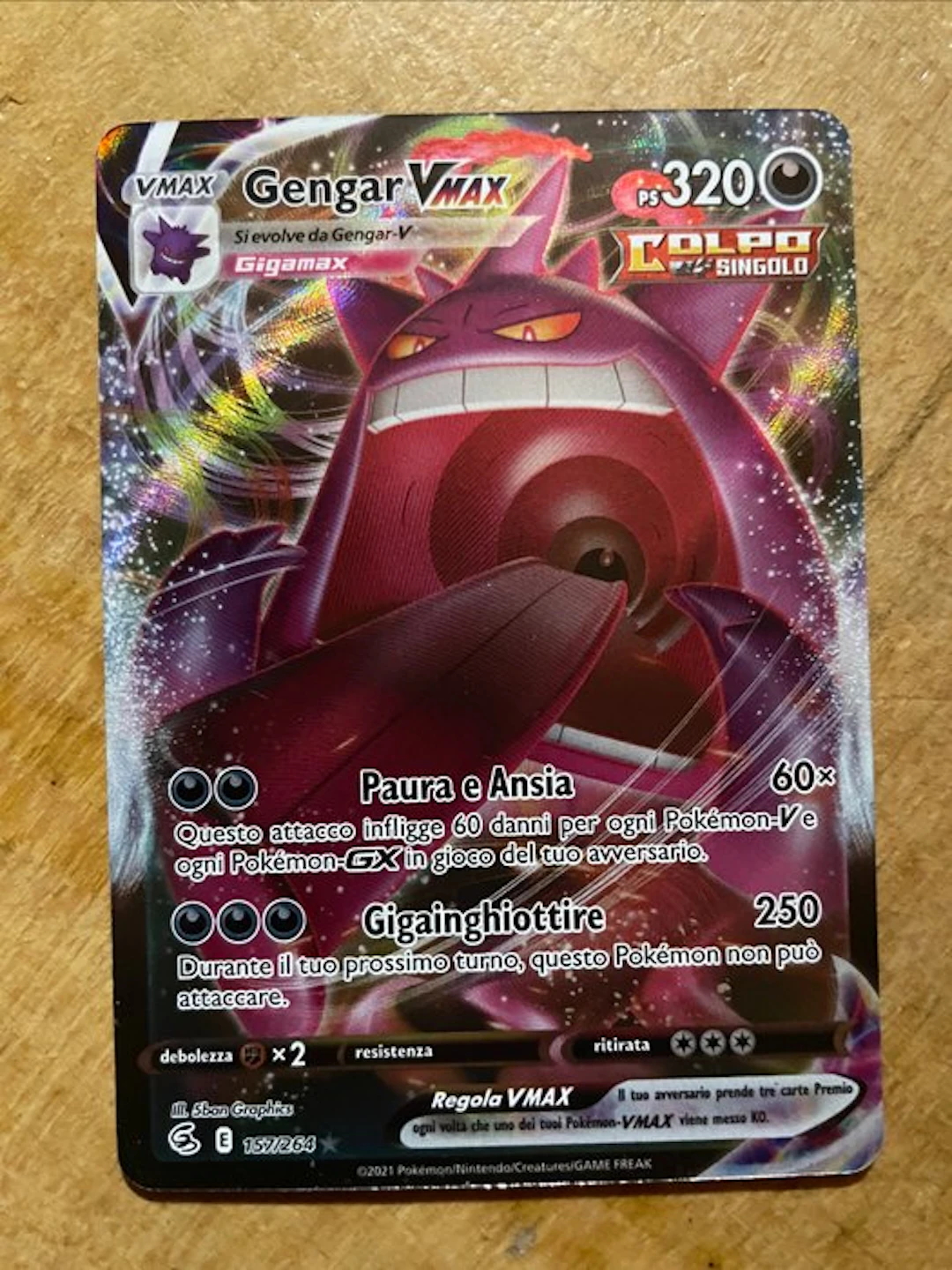 Pokémon - 1 Card - Gengar 157/264 Full art, Foil - Sword & Shield