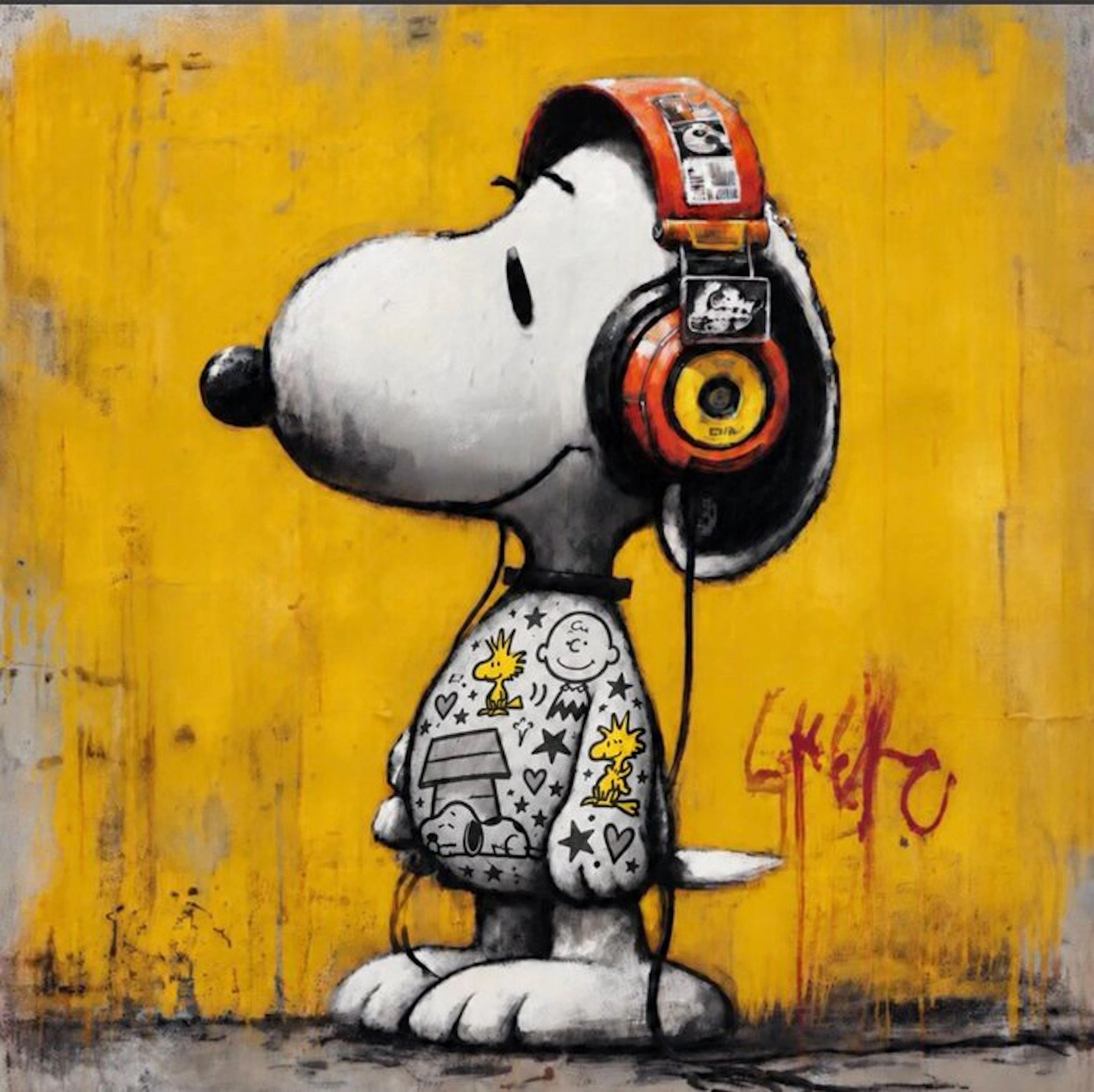 ERIC BRUMETTE - SNOOPY TATOO 5 - Toile L - LIMITED EDITION