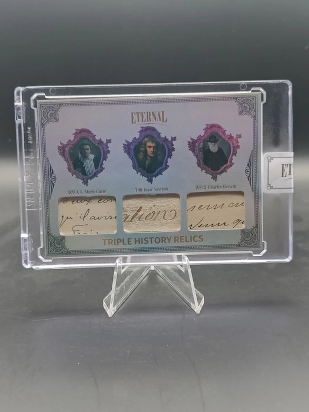 2024 Eternal Cuts Curie Newton Darwin Relic /50 Triple Card