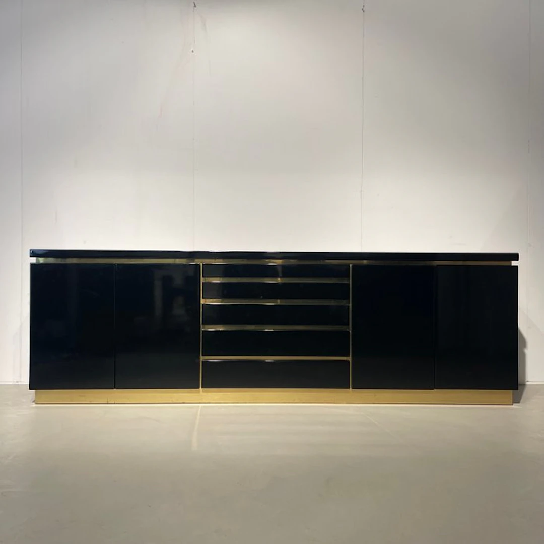 Jean Claude Mahey - Sideboard - Brass, Wood