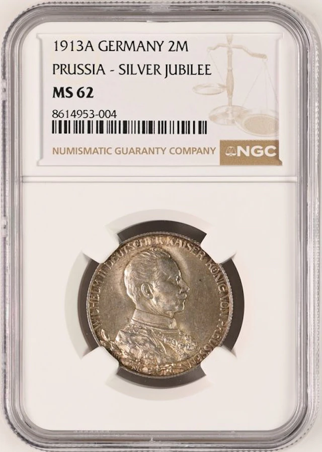 Germany, Prussia Wilhelm II. 2 Mark 1913 - NGC MS62