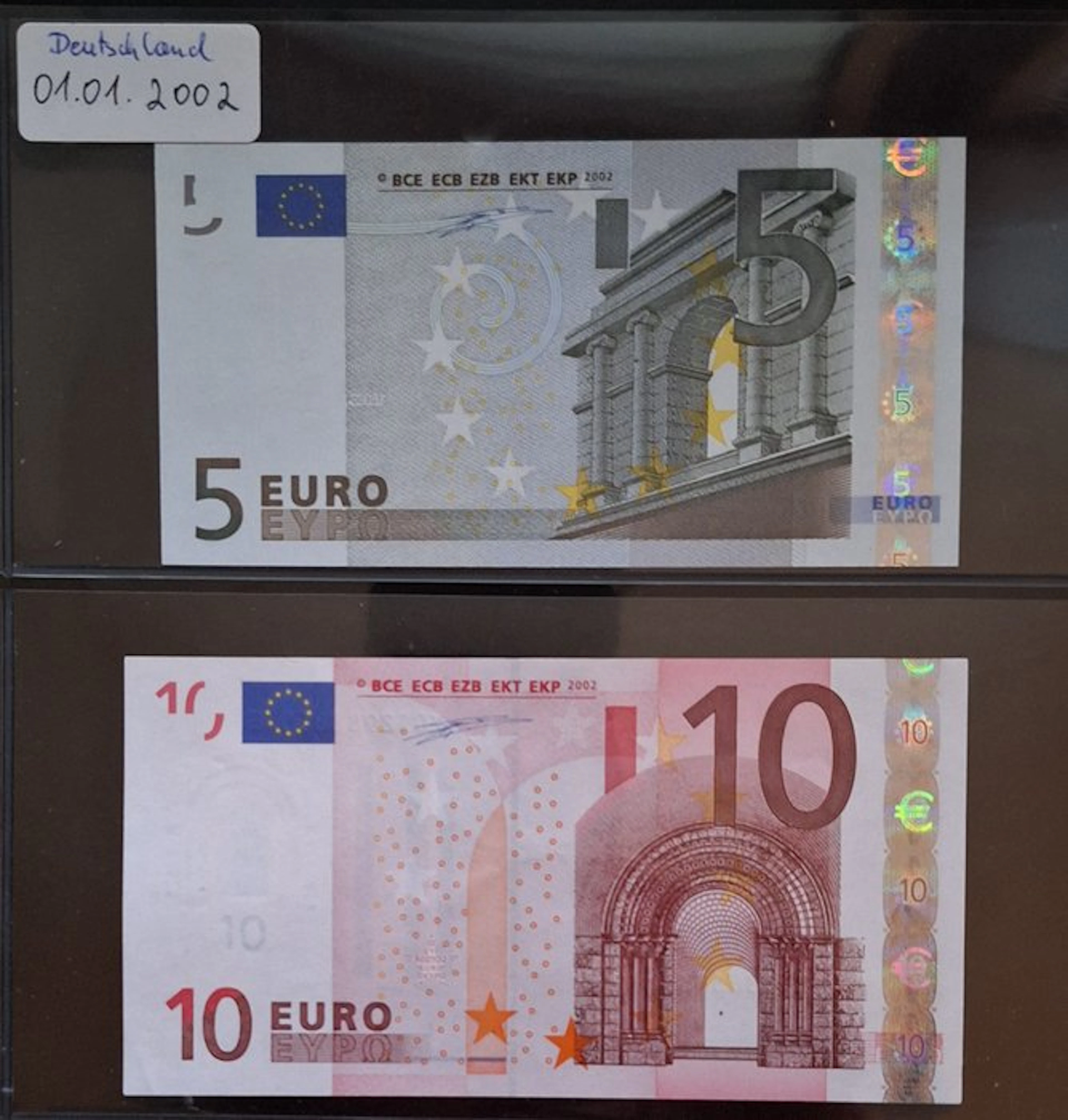 European Union. - 9 x 5 en 1 x 10 Euro 2002 (No reserve price)