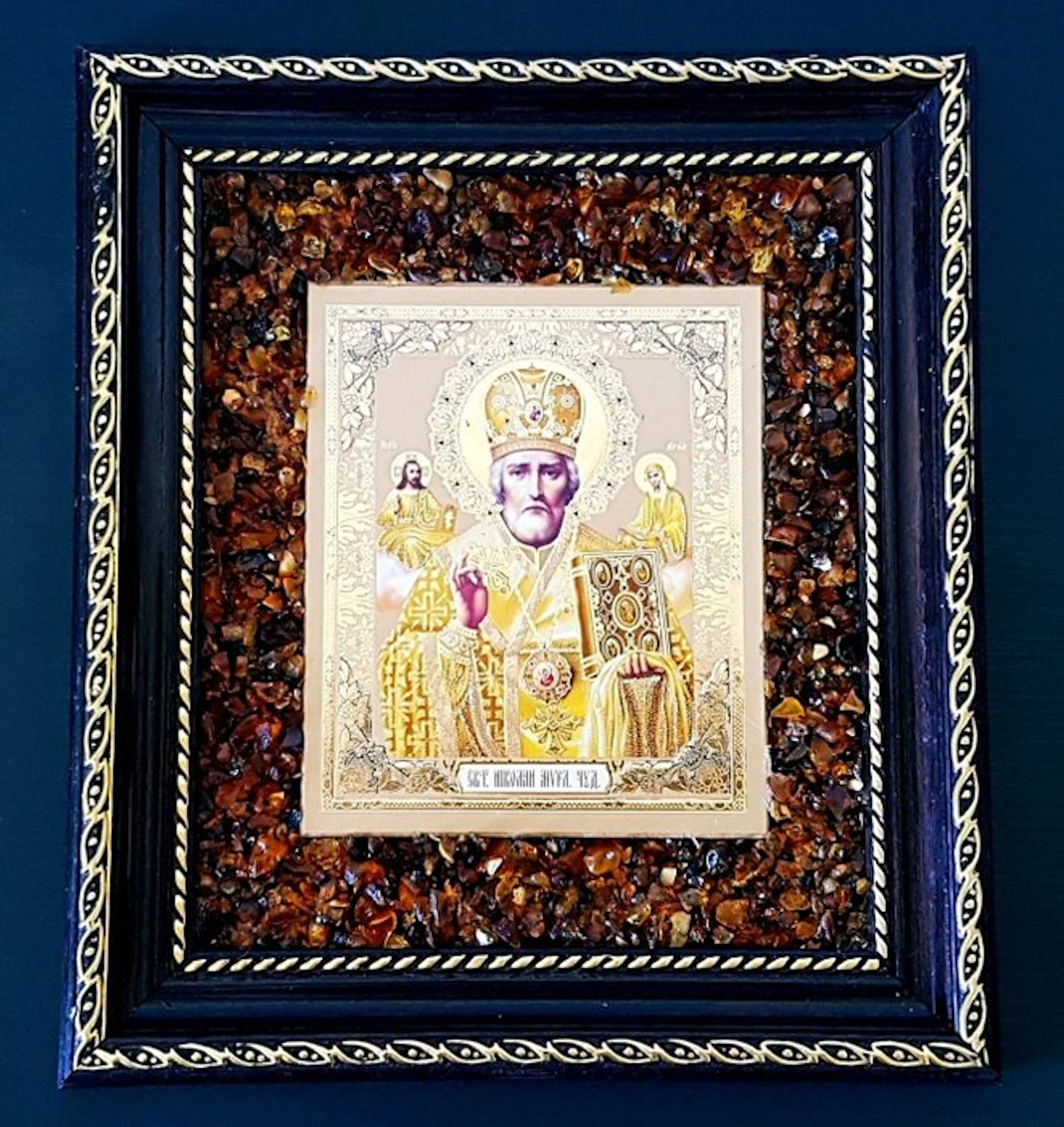 Saint Nicholas - Amber - Unique Amber picture icon Wall...