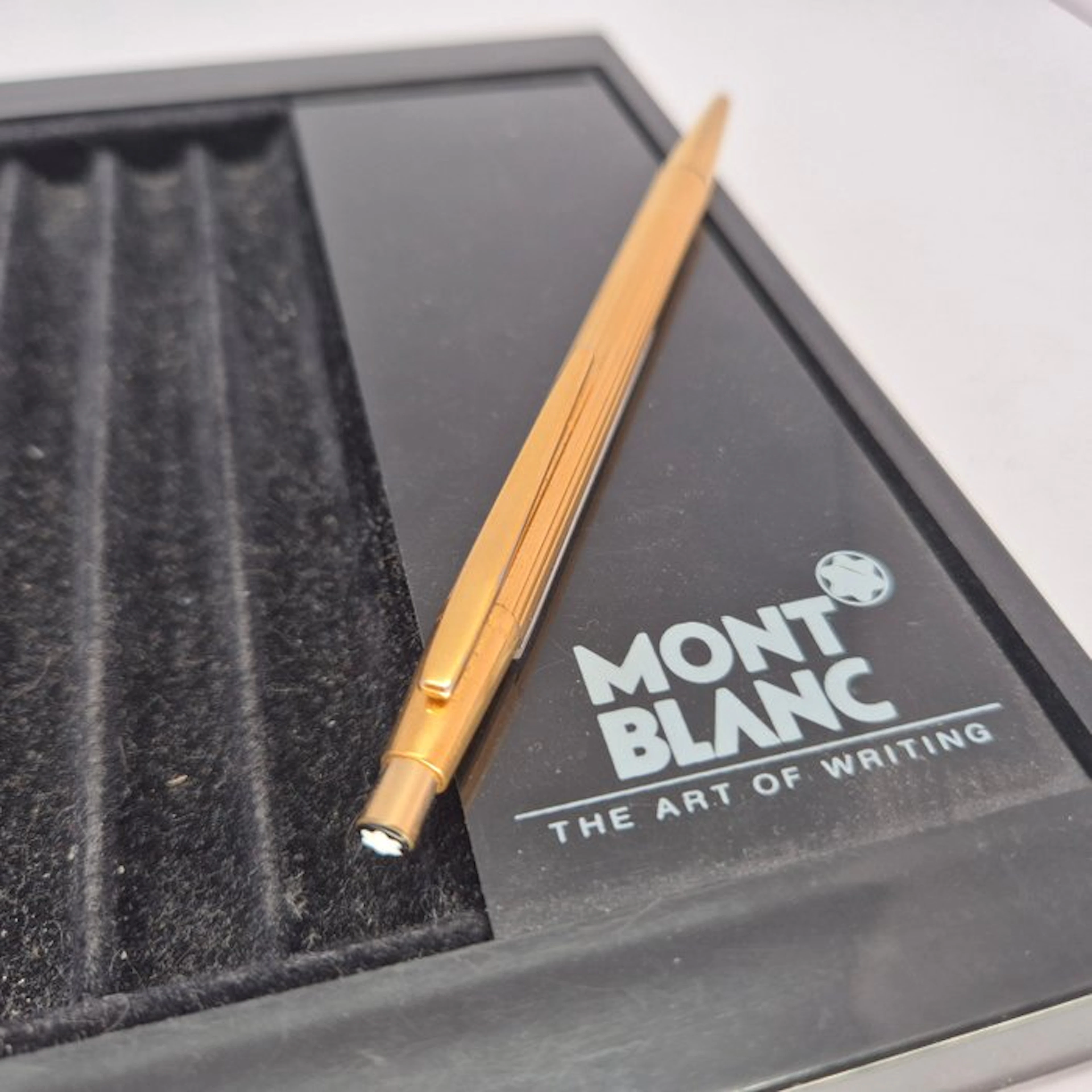 Montblanc - 1947 - Rolled gold with pin stripe body...