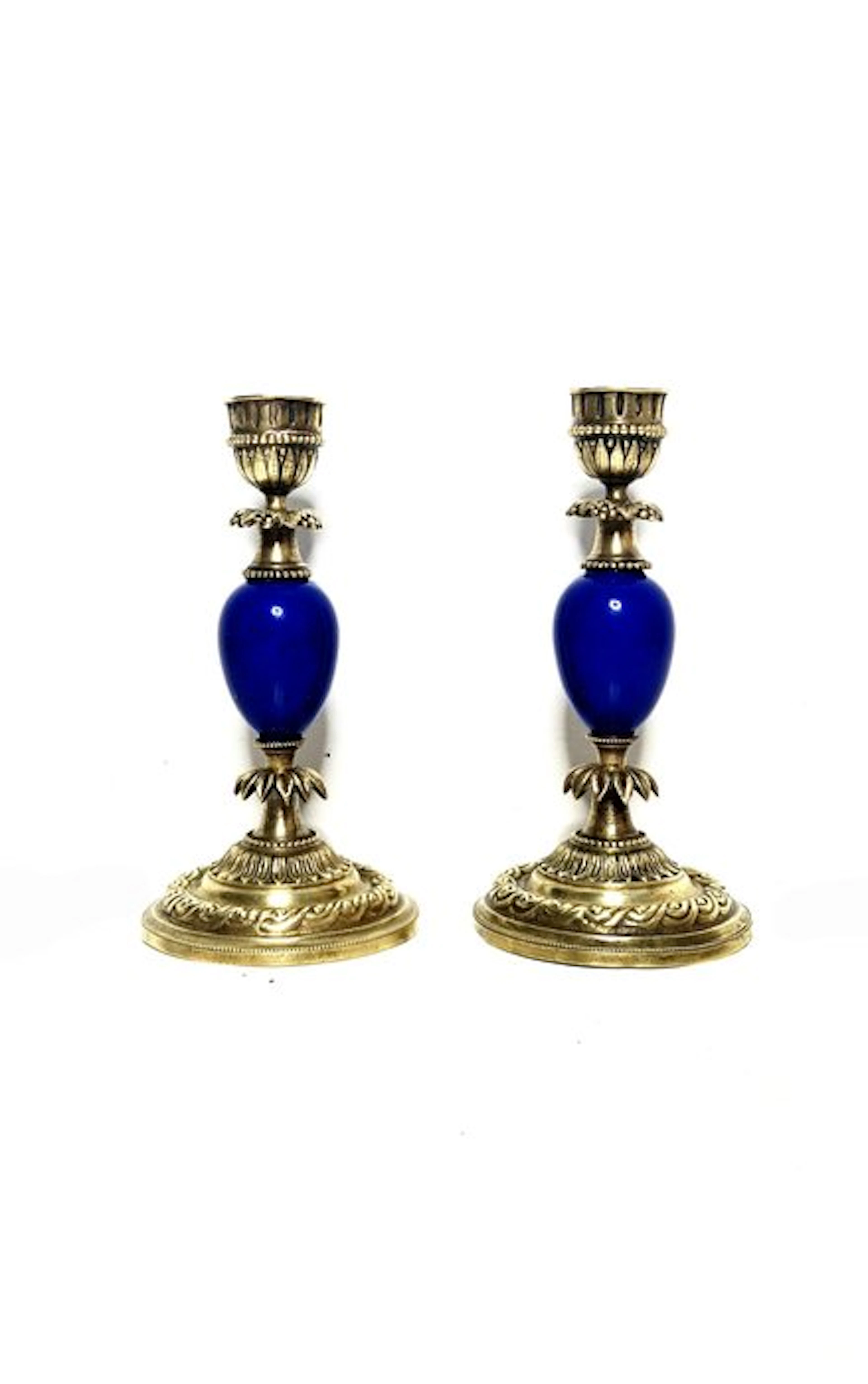 Candleholder (2) - Gilt brass