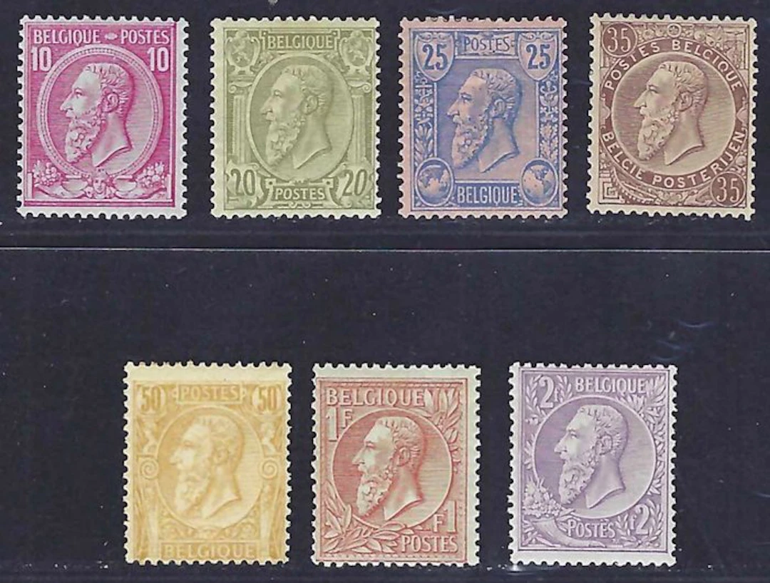 Belgium 1884/1891 - The series "Leopold II with profile...