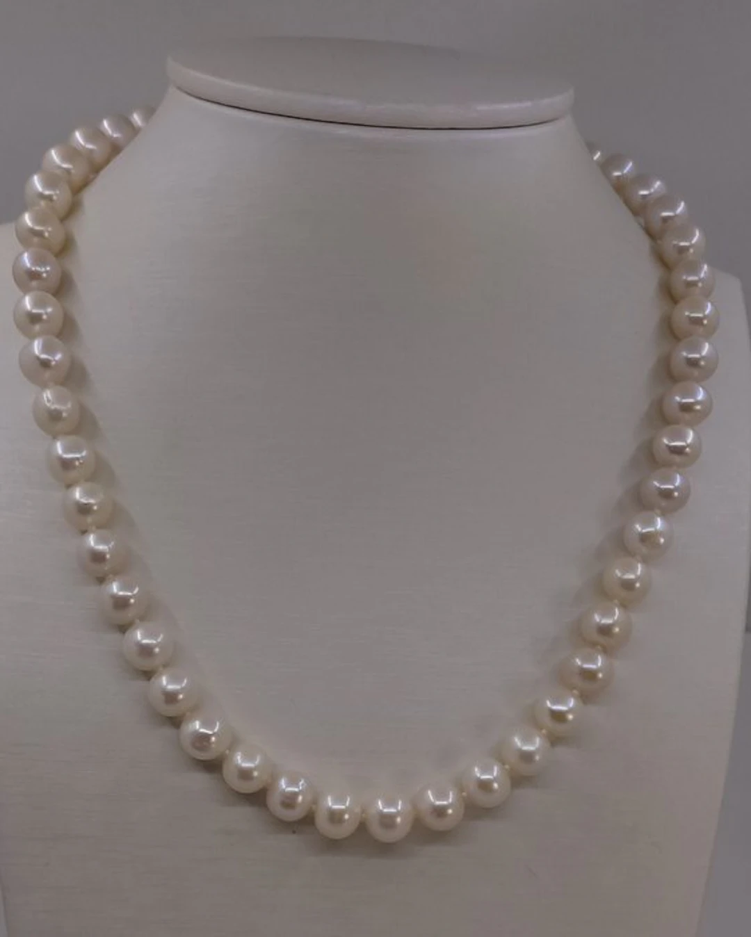 No reserve price - Necklace - 14 kt. White gold - 9x10mm Edison Pearls