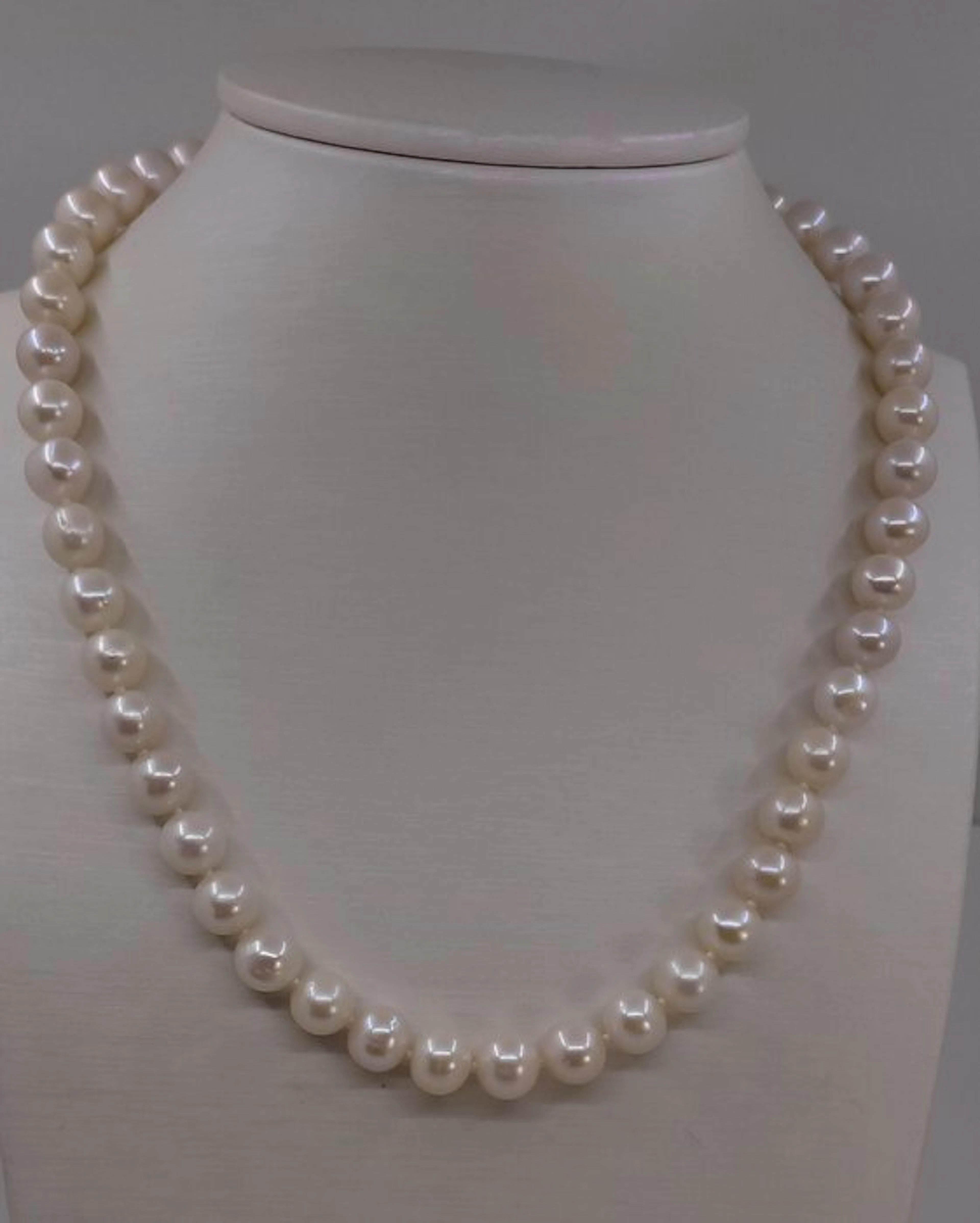 No reserve price - Necklace - 14 kt. White gold - 9x10mm Edison Pearls
