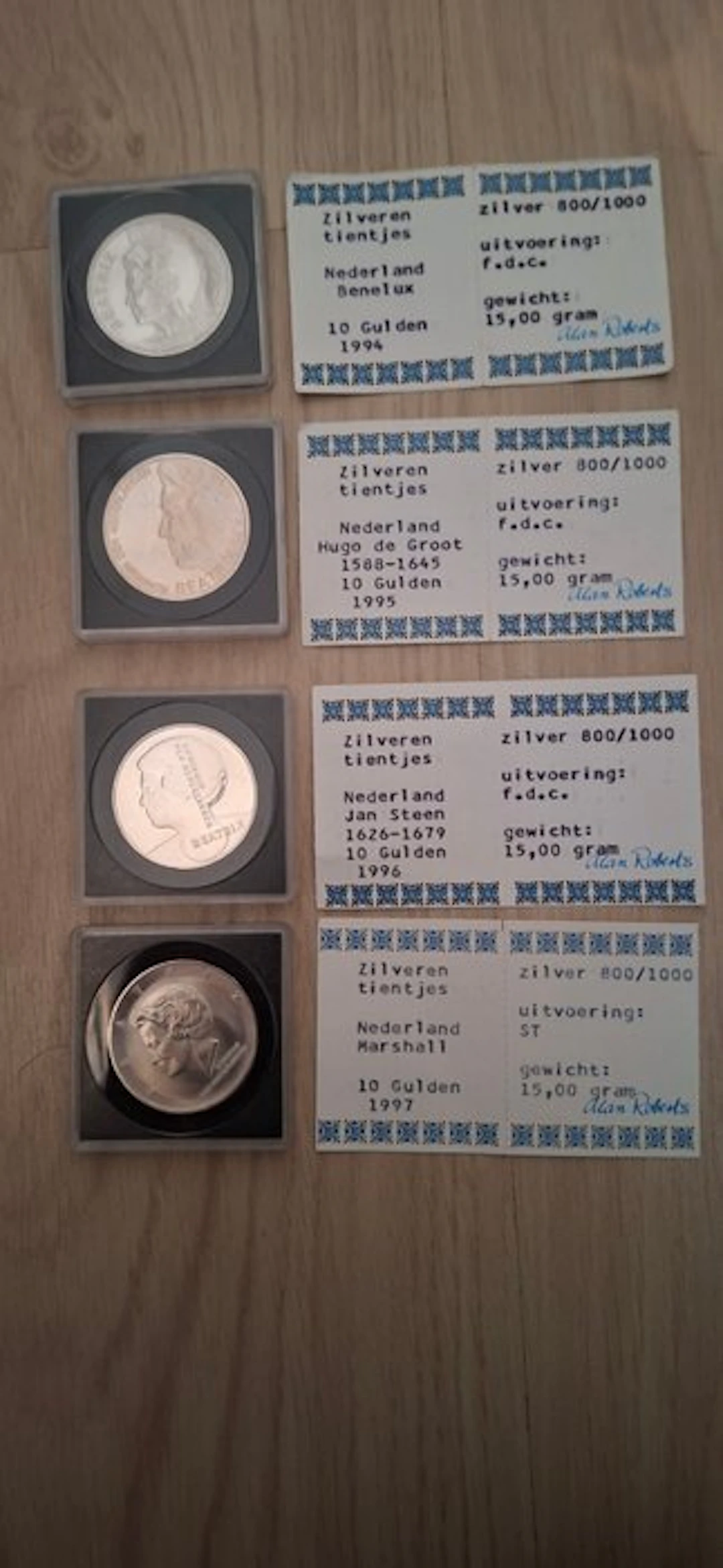 Netherlands. 10 Gulden Lot 4 stuks (No reserve price)