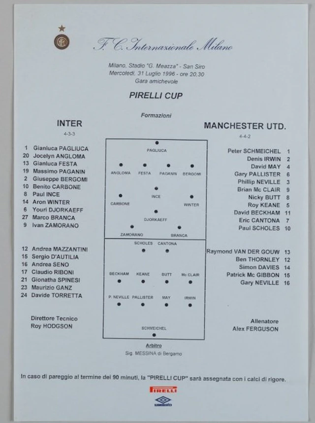 Manchester United - 1996 - Event memorabilia