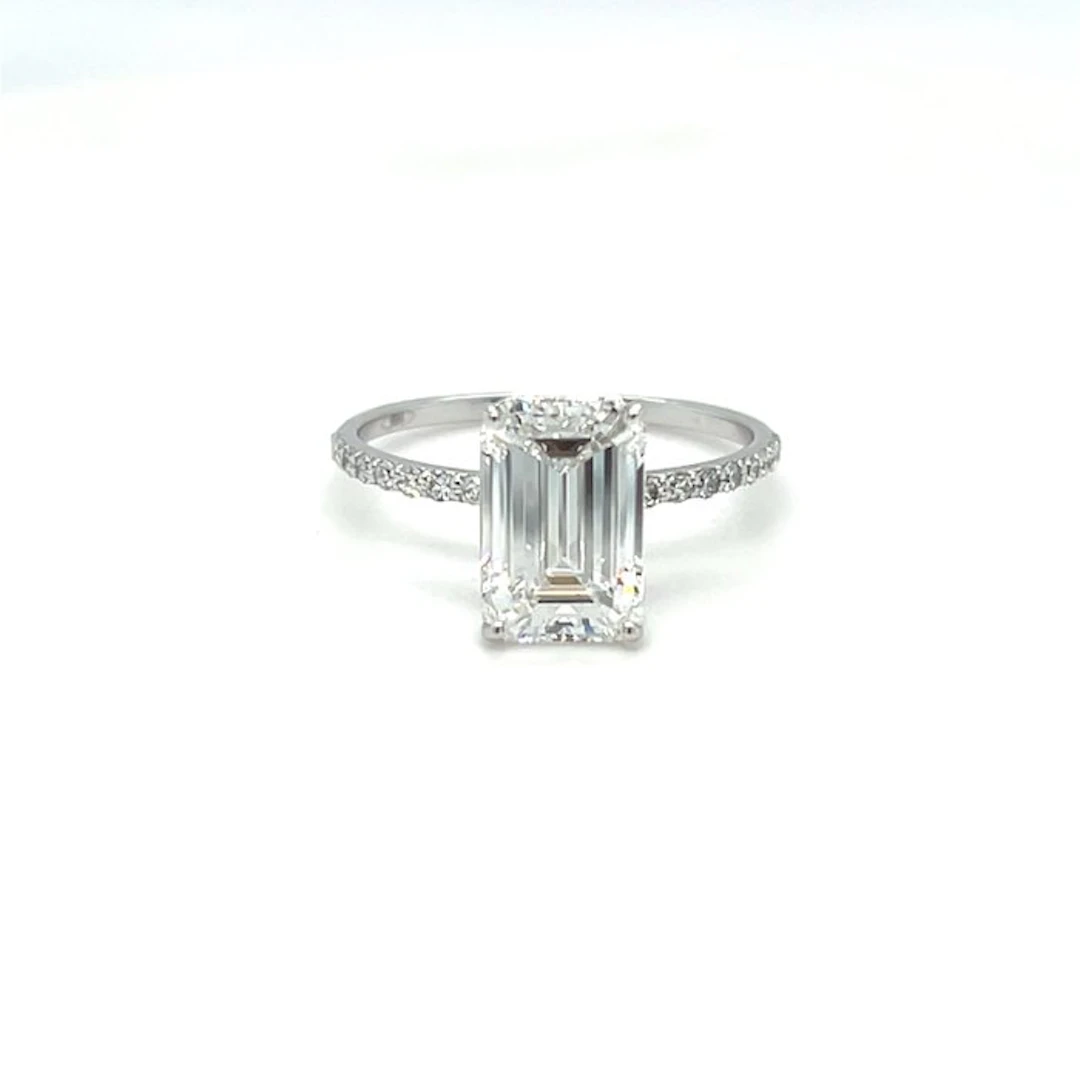 No reserve price - Ring - 14 kt. White gold - 2.16ct. tw. Diamond (Lab-grown)